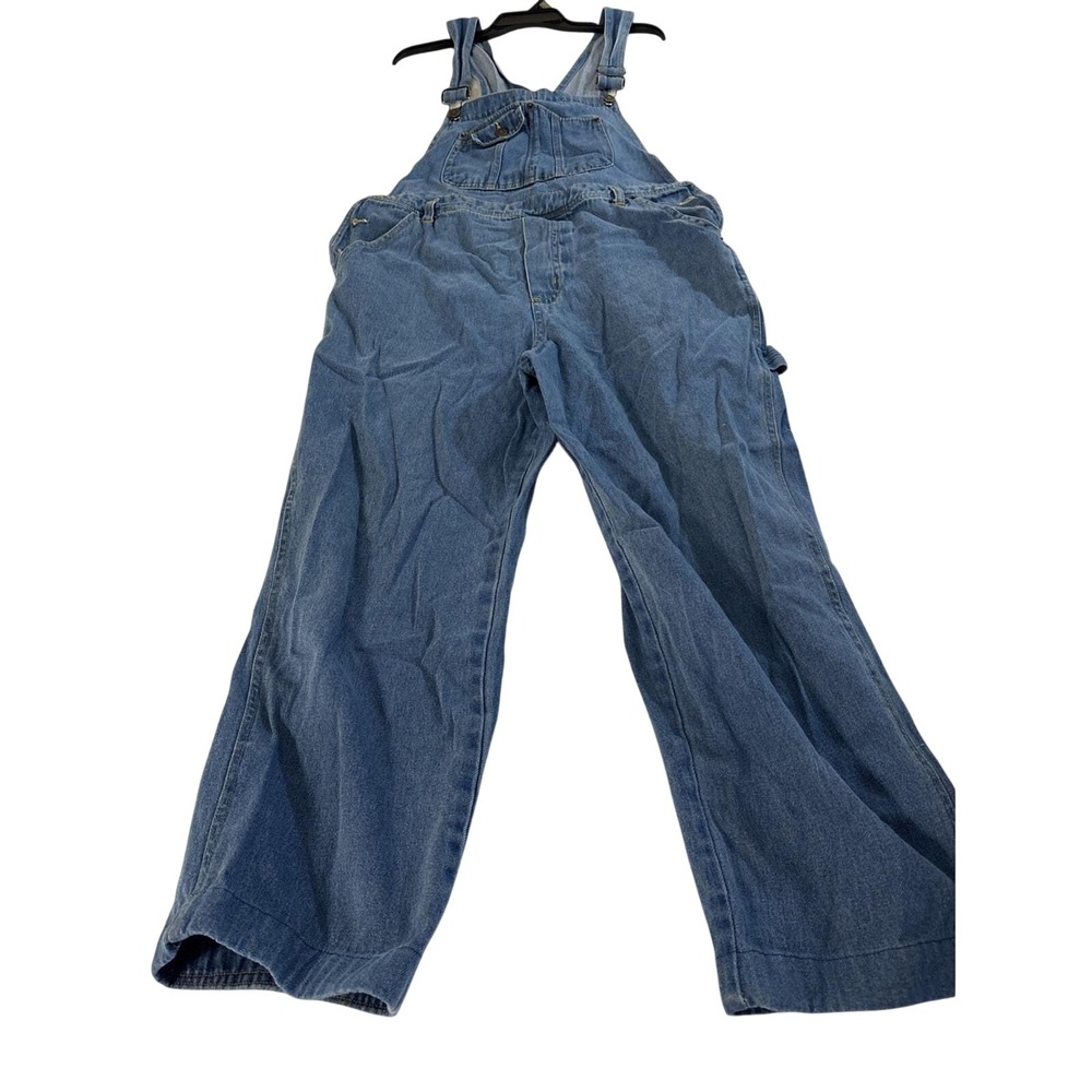 Vintage Rue Twenty One Denim Overalls Wide Leg Bib Jeans Womens L - Picture 2 of 10